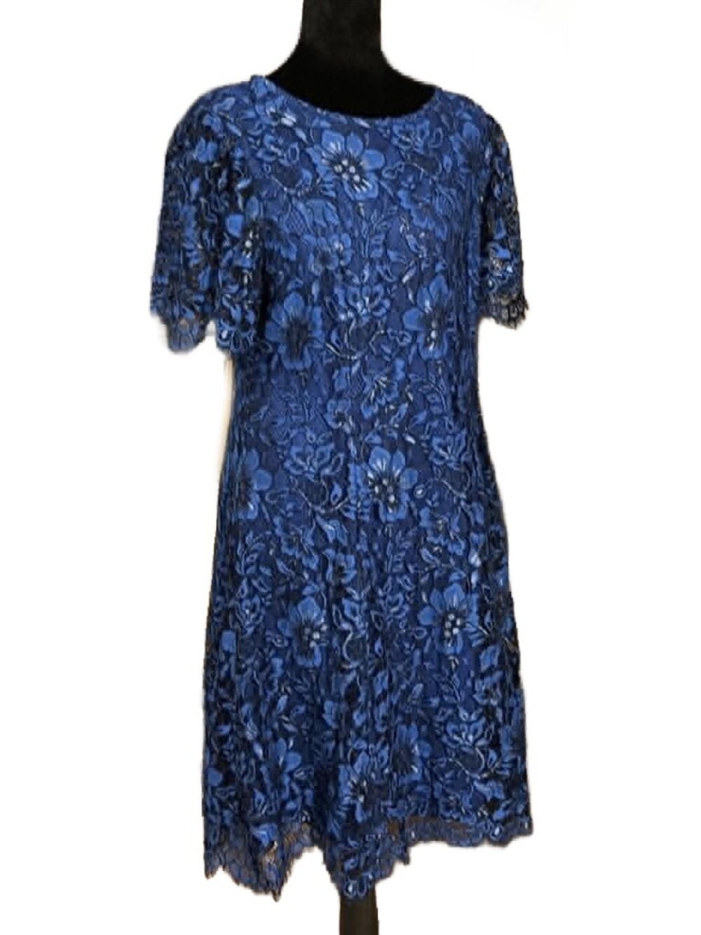 Jessica Howard Black & Blue Lace A-Line Dress